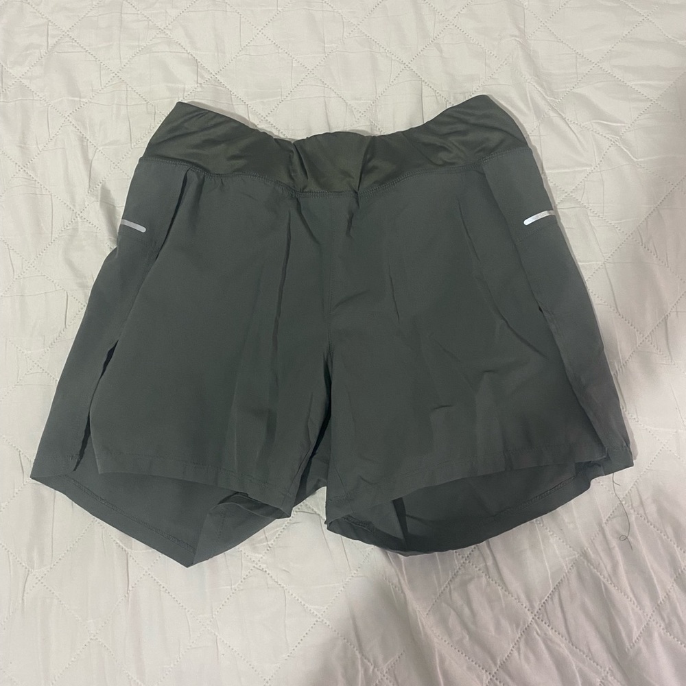 Army green athletic shorts
